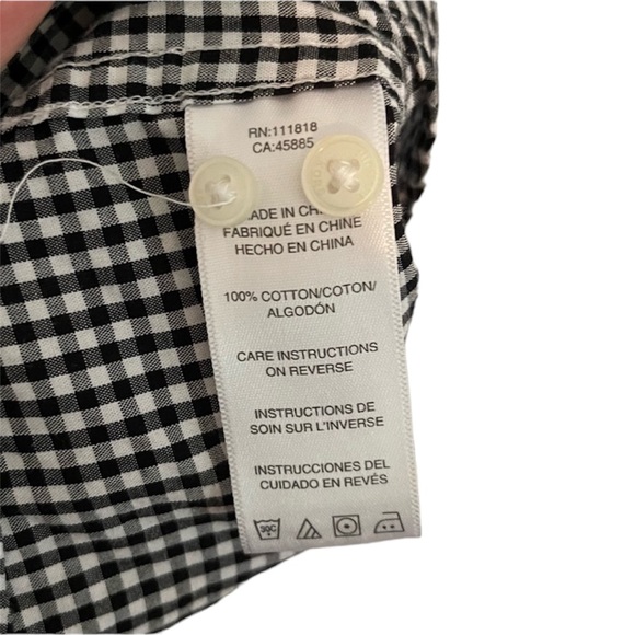 Michael Kors Black and White Plaid Long Sleeve Button Down Shirt - Picture 3 of 5